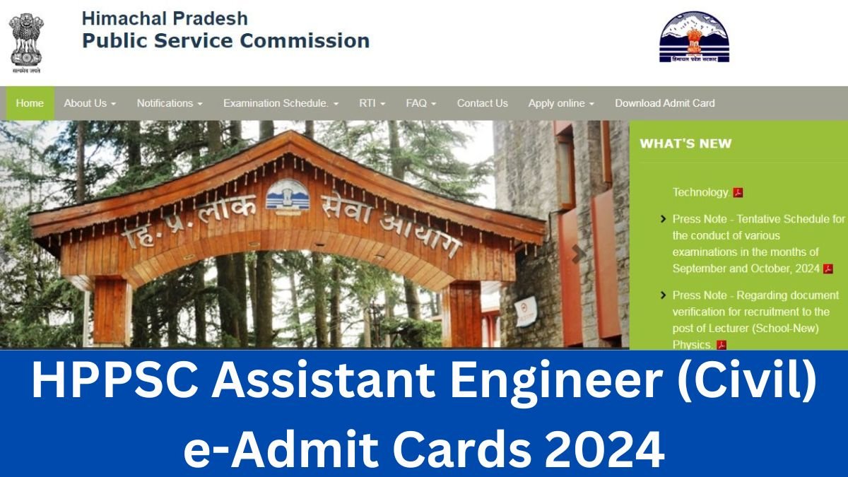 HPPSC Assistant Engineer (Civil) e-Admit Cards 2024 Download @hppsc.hp.gov.in