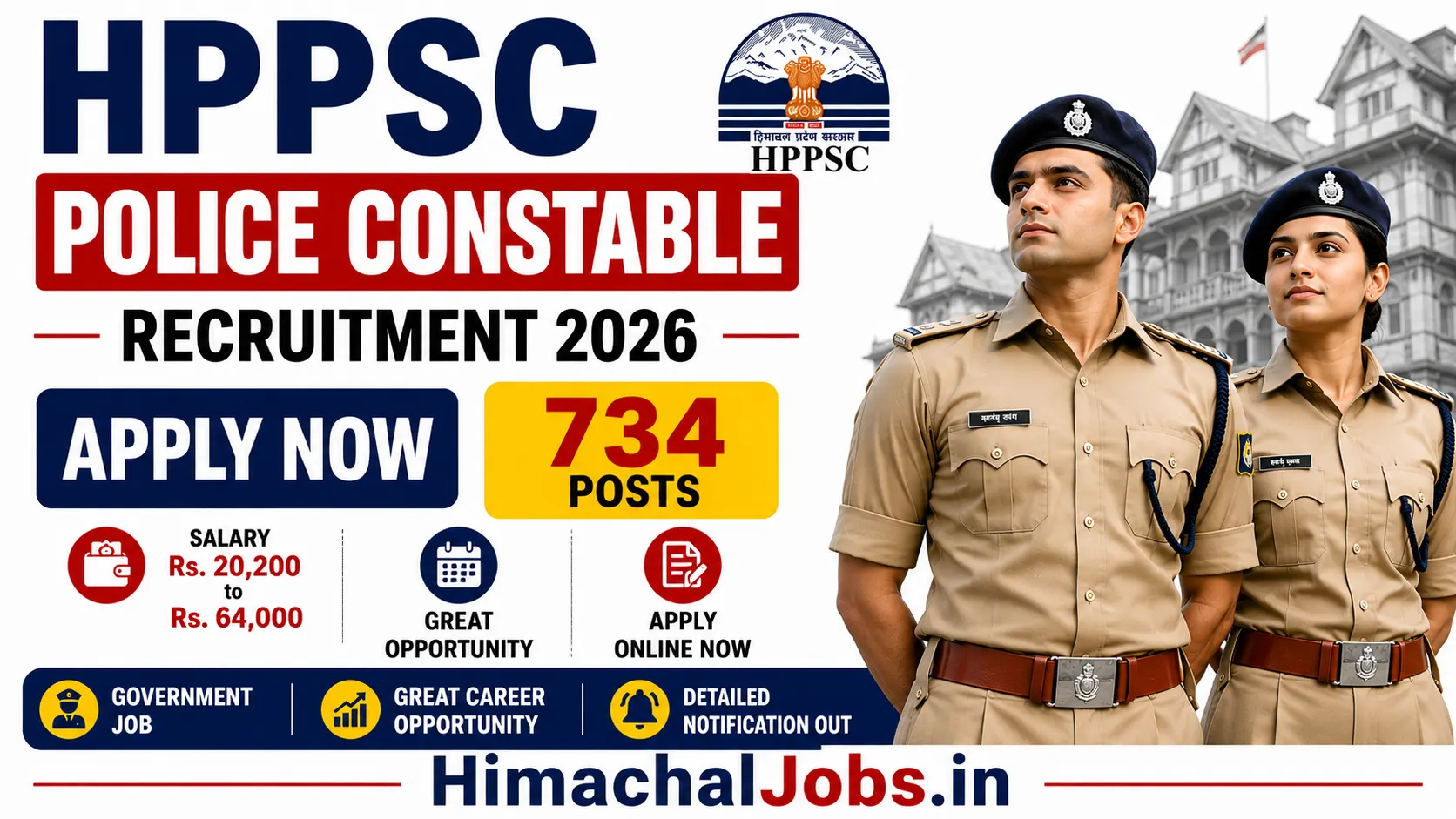 HPPSC Police Constable Recruitment 2026 Apply Now for 734 Posts