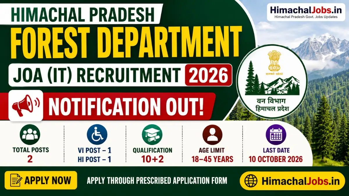 HP Forest Department JOA (IT) Recruitment 2026