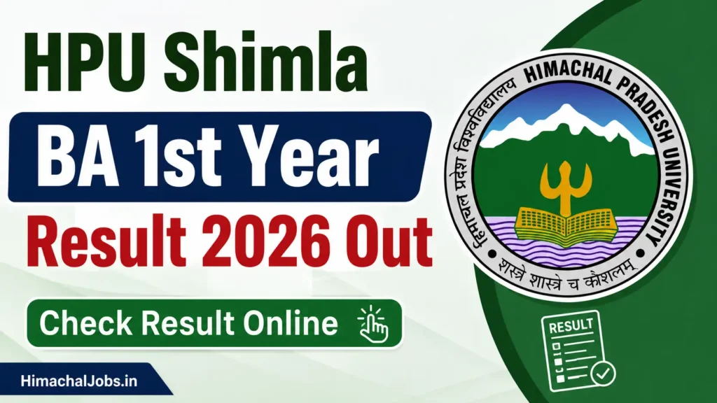 HPU Shimla BA 1st Year Result 2026