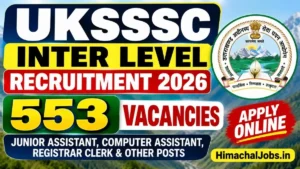 UKSSSC Inter Level Recruitment 2026 Notification Out for 553 Posts, Apply Online