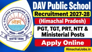 DAV Public School Recruitment 2027-28