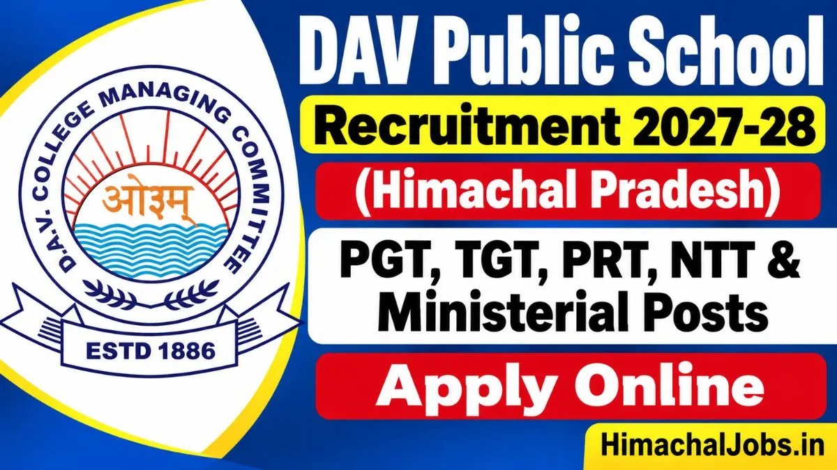 DAV Public School Recruitment 2027-28