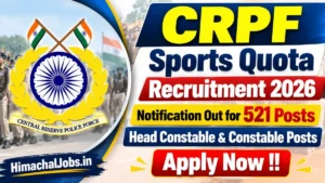 CRPF Sports Quota Recruitment 2026