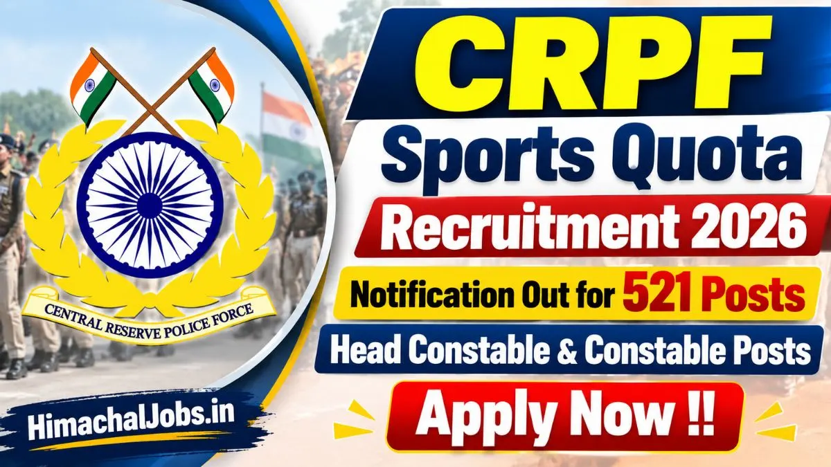 CRPF Sports Quota Recruitment 2026