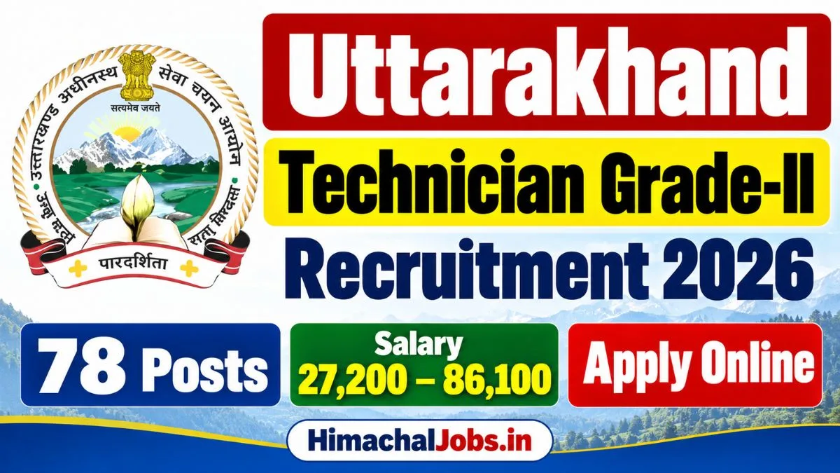 UKSSSC Technician Grade-II Recruitment 2026
